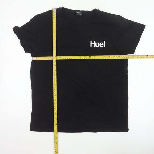 Huel Men's Black Cotton Elastane Crew Neck Short Sleeve T-Shirt M