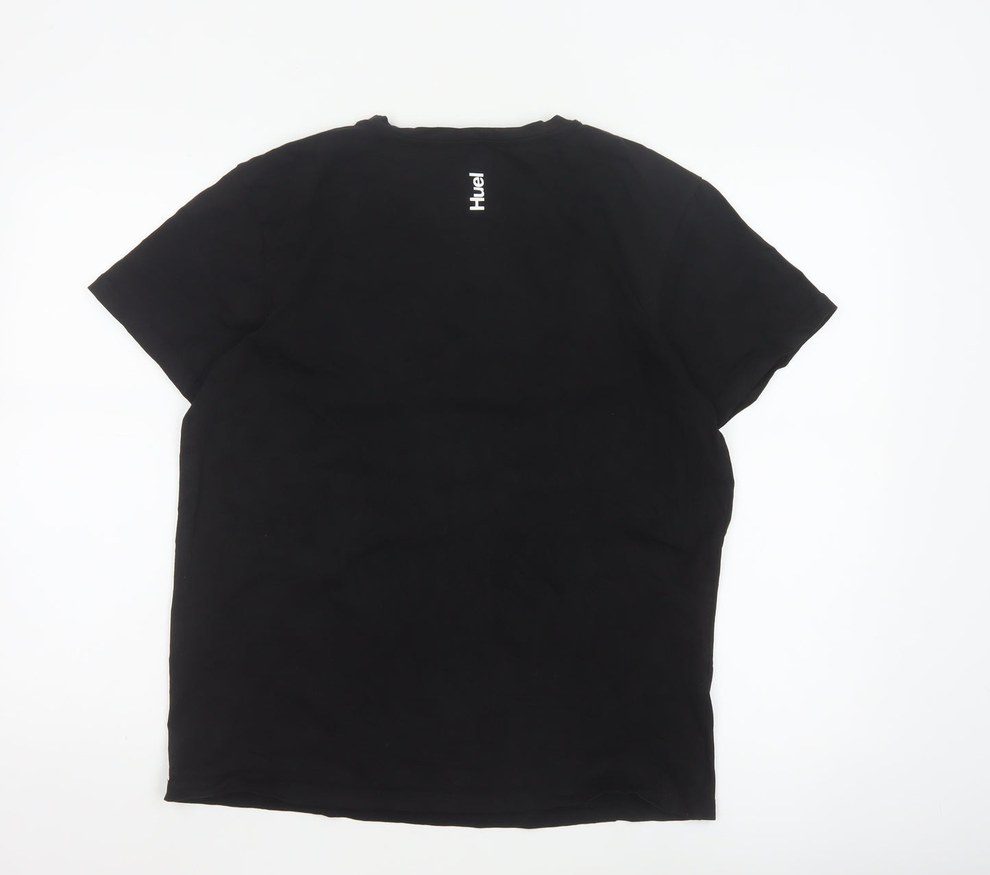 Huel Men's Black Cotton Elastane Crew Neck Short Sleeve T-Shirt M