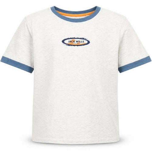 Jack Wills Boys Light Grey Marl Ringer T-Shirt 8-9 Years