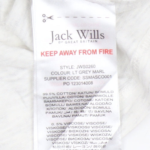 Jack Wills Boys Light Grey Marl Ringer T-Shirt 8-9 Years