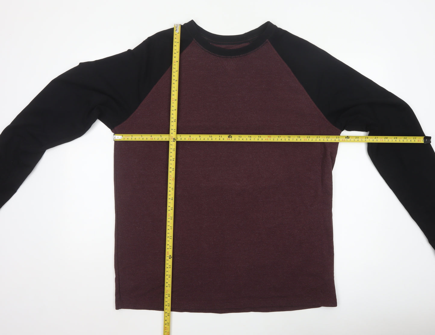 Orvis Men's Brown Long Sleeve Colourblock Top Size L