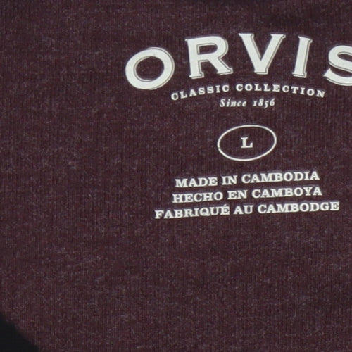 Orvis Men's Brown Long Sleeve Colourblock Top Size L