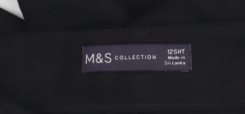 Marks and Spencer Womens Black Size 12 Short Straight Trousers