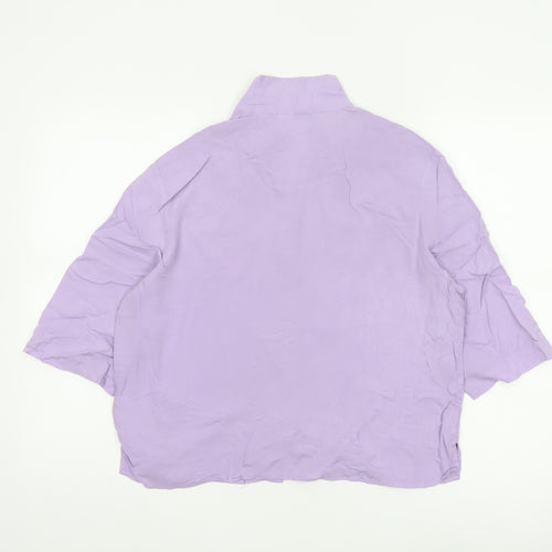 H&M Women’s Lilac Button-Up Shirt S Relaxed Viscose Collared Top