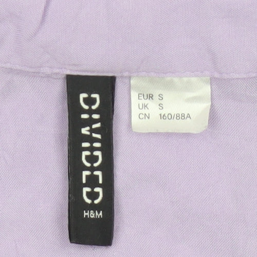 H&M Women’s Lilac Button-Up Shirt S Relaxed Viscose Collared Top