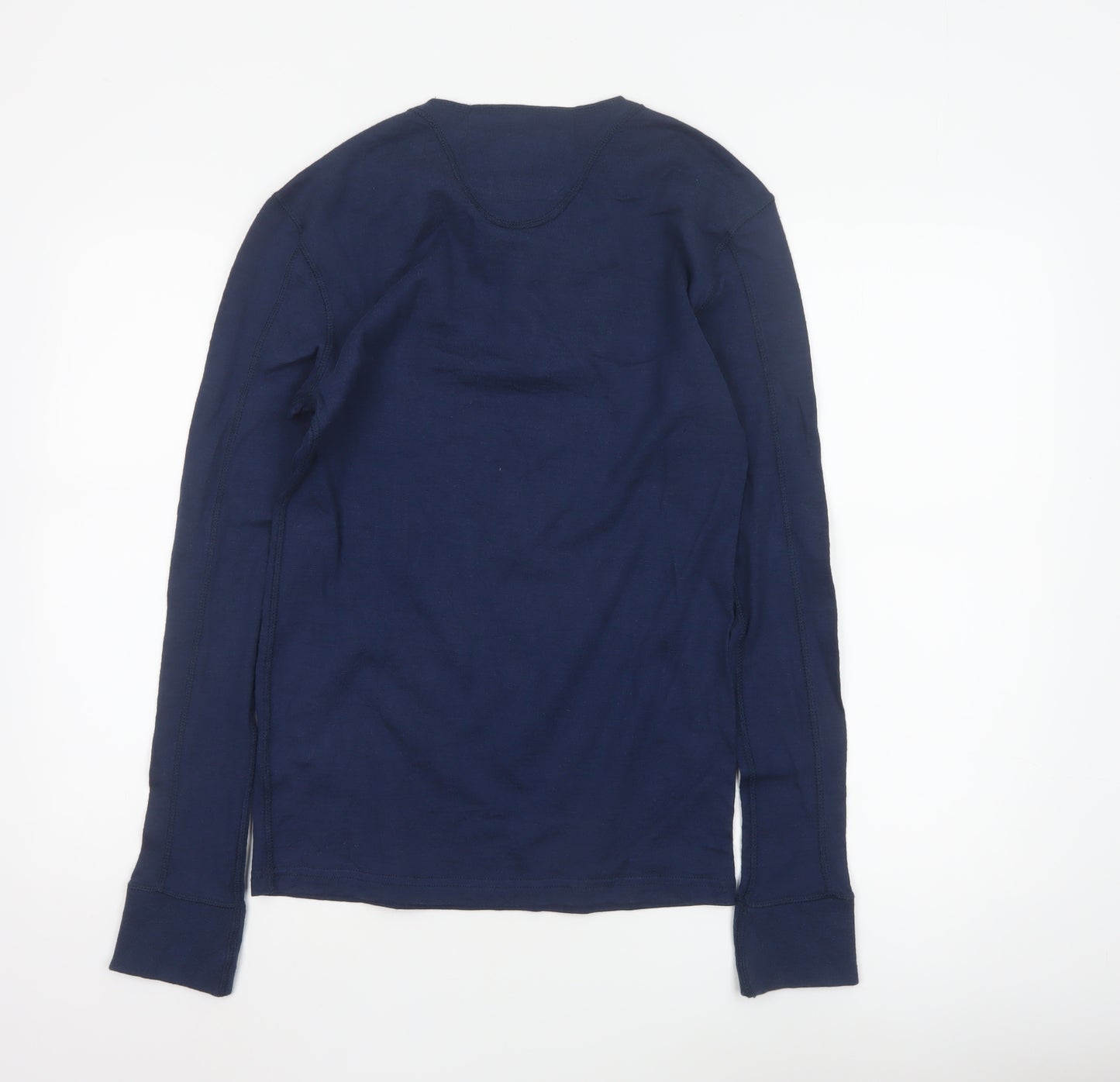 Superdry Men's Blue Long Sleeve Henley Shirt Size S