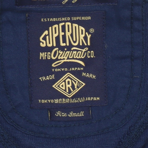 Superdry Men's Blue Long Sleeve Henley Shirt Size S