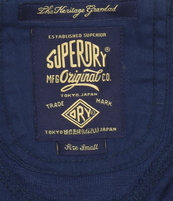 Superdry Men's Blue Long Sleeve Henley Shirt Size S