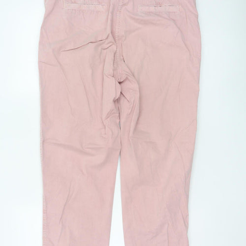 Marks and Spencer Women Pink Chino Trousers Size 14 Long Cotton