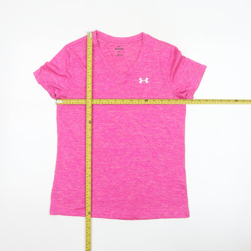 Under Armour Womens Pink XS Relaxed Fit V-Neck Activewear T-Shirt
