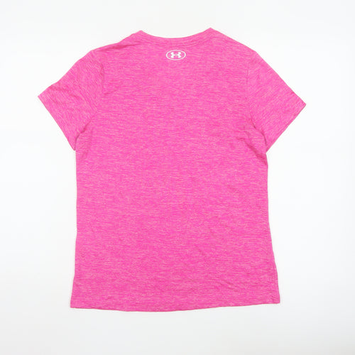 Under Armour Womens Pink XS Relaxed Fit V-Neck Activewear T-Shirt
