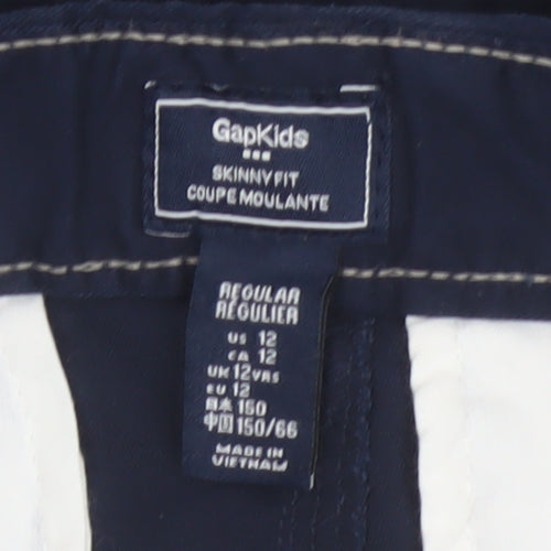 GapKids Boys Navy Blue Skinny Fit Cotton Trousers Age 12 Years