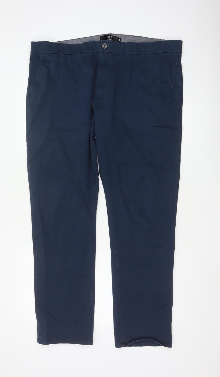 Next Men's Blue Chino Trousers Size L 40in Waist 33in Leg Regular Fit
