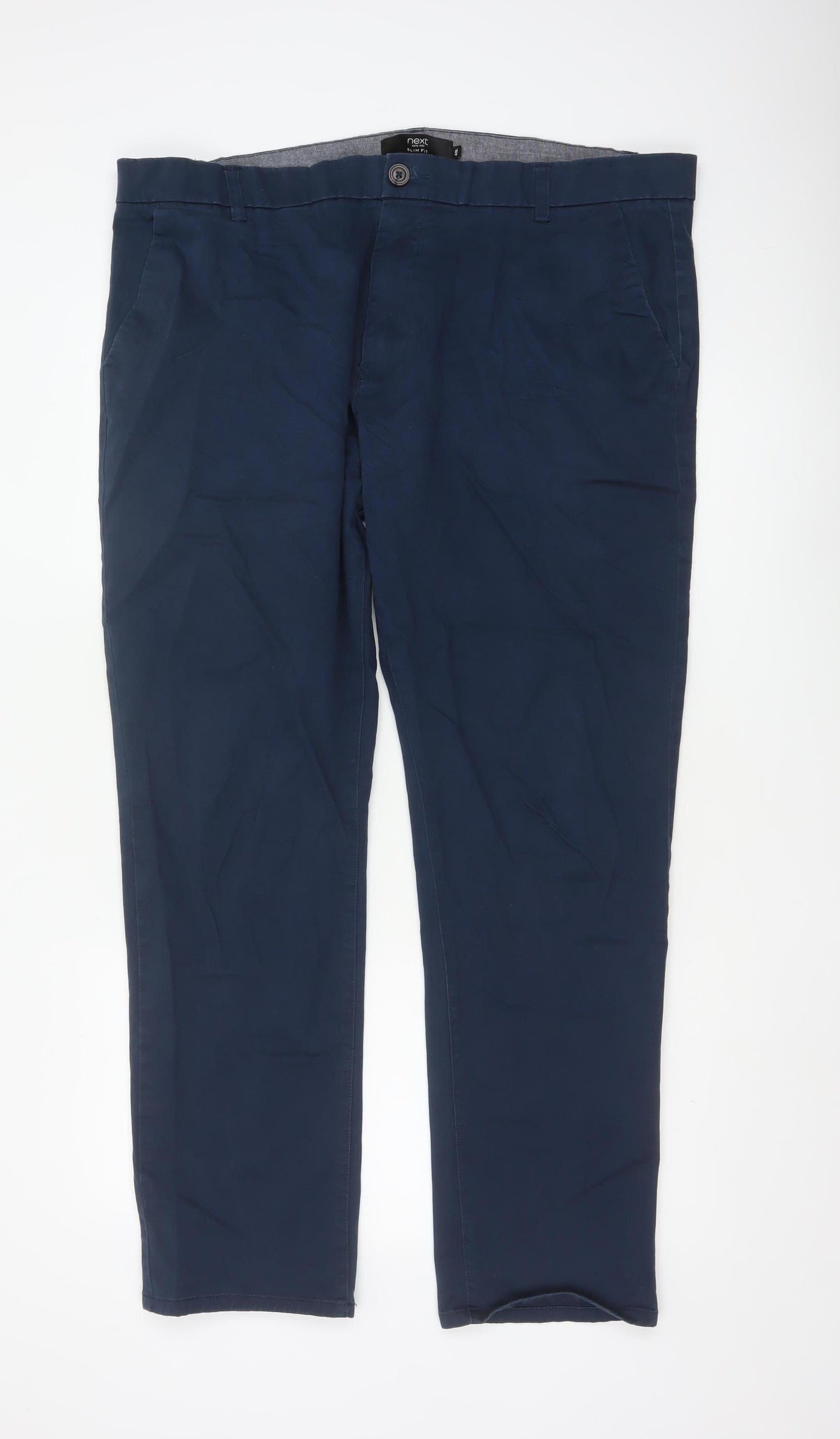 Next Men's Blue Chino Trousers Size L 40in Waist 33in Leg Regular Fit