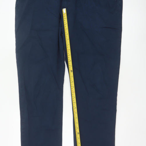 Next Men's Blue Chino Trousers Size L 40in Waist 33in Leg Regular Fit