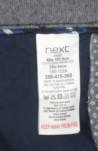 Next Men's Blue Chino Trousers Size L 40in Waist 33in Leg Regular Fit
