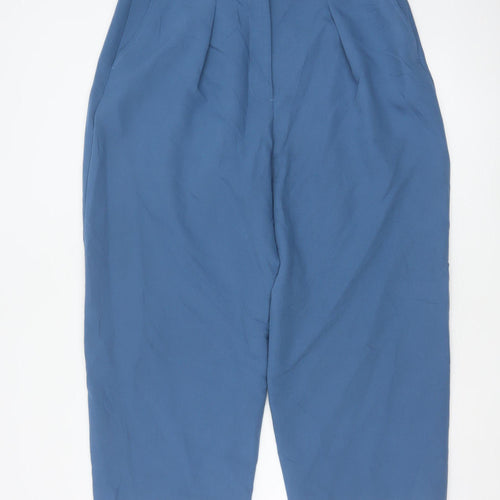 Marks and Spencer Womens Blue Size 16 Short Pleated Trousers