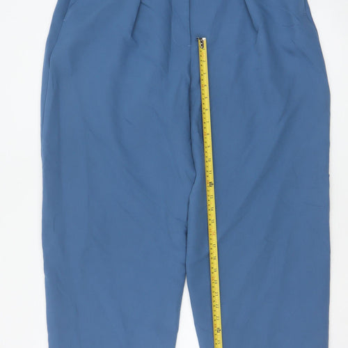 Marks and Spencer Womens Blue Size 16 Short Pleated Trousers