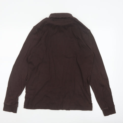 Cotton Traders Men's Brown Roll Neck Long Sleeve Cotton Top Size L