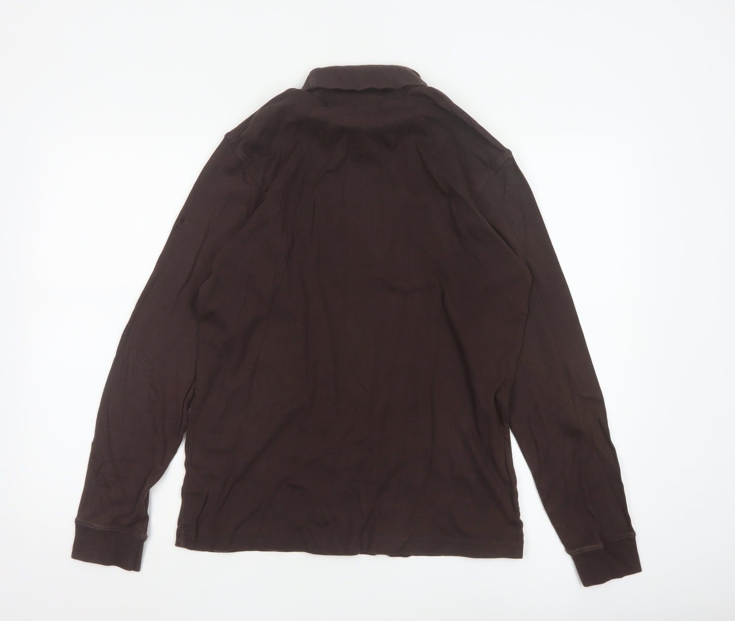 Cotton Traders Men's Brown Roll Neck Long Sleeve Cotton Top Size L
