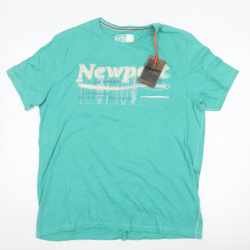 North Coast Men's Green Newport Beach Graphic Cotton T-Shirt XL