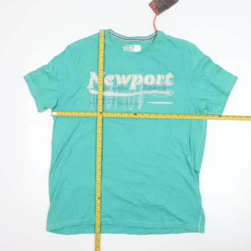 North Coast Men's Green Newport Beach Graphic Cotton T-Shirt XL