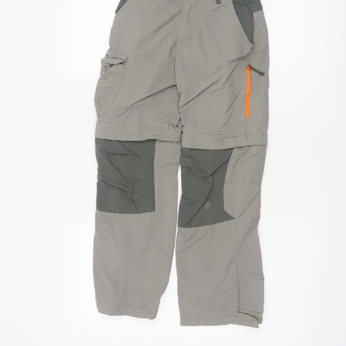 Decathlon Boys Grey Convertible Cargo Trousers 10 Years Polyamide Outdoor