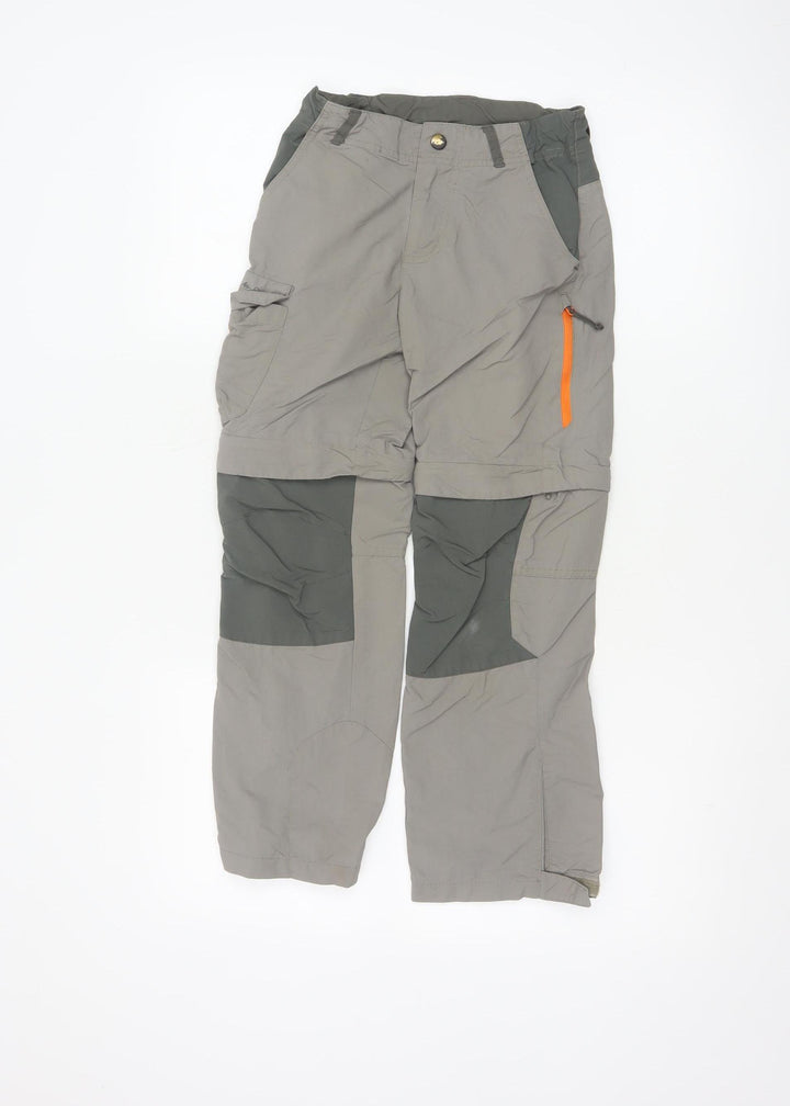 Decathlon Boys Grey Convertible Cargo Trousers 10 Years Polyamide Outdoor