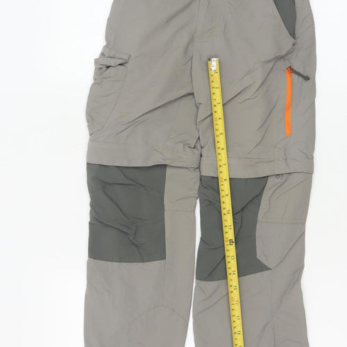 Decathlon Boys Grey Convertible Cargo Trousers 10 Years Polyamide Outdoor