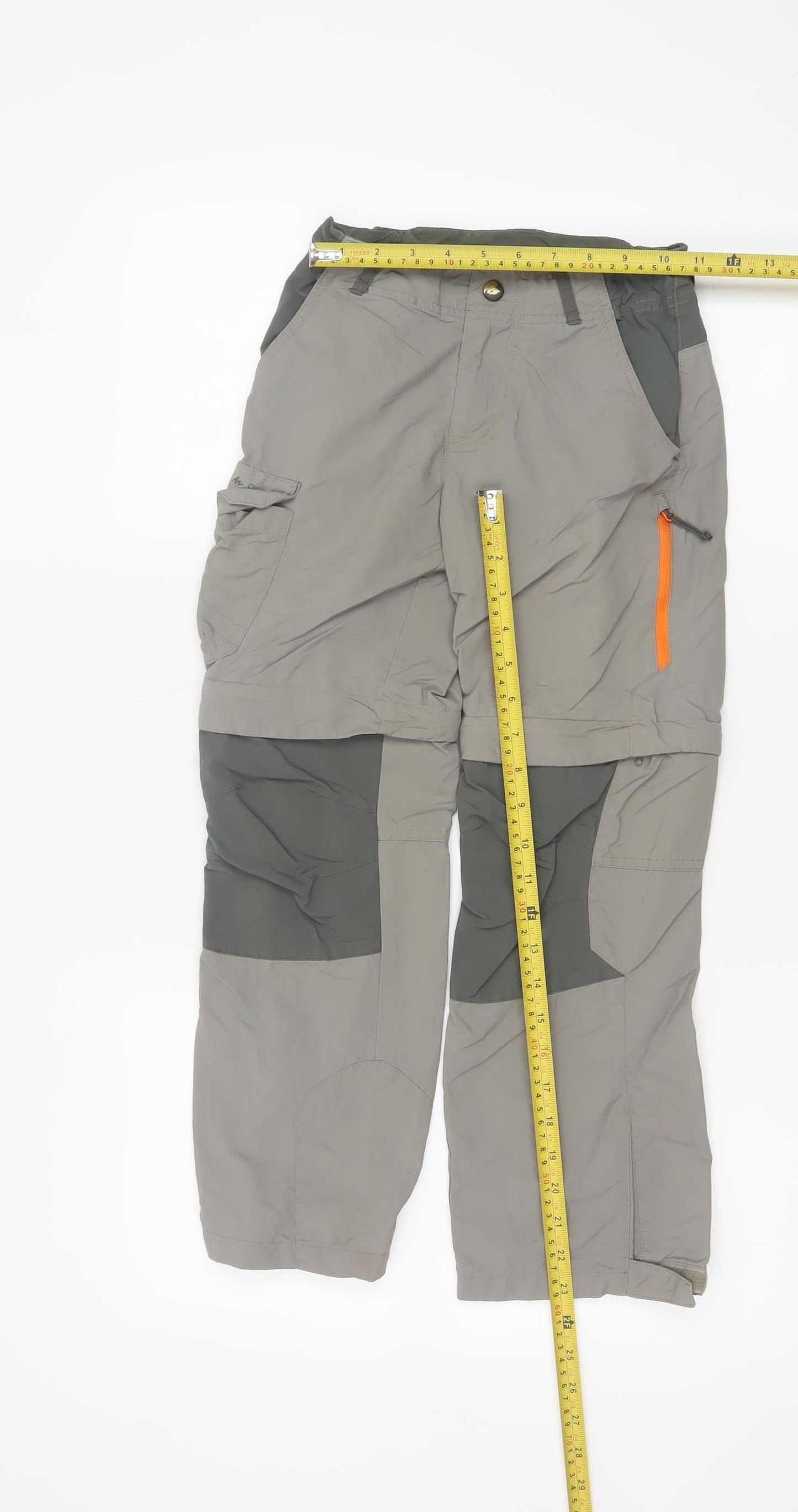 Decathlon Boys Grey Convertible Cargo Trousers 10 Years Polyamide Outdoor
