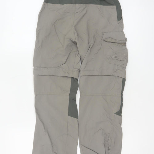 Decathlon Boys Grey Convertible Cargo Trousers 10 Years Polyamide Outdoor