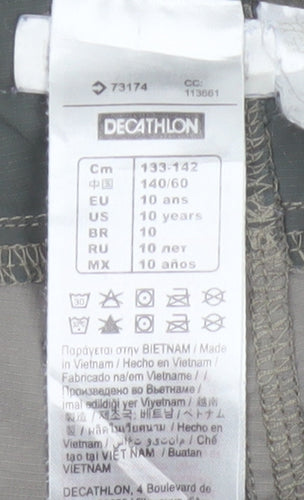 Decathlon Boys Grey Convertible Cargo Trousers 10 Years Polyamide Outdoor