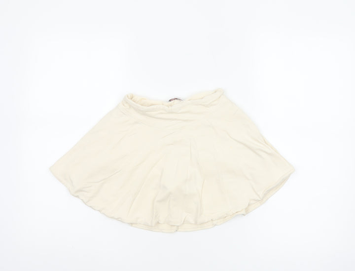 Oh Polly Women's White Size 8 Skater Mini Skirt Stretch Modal