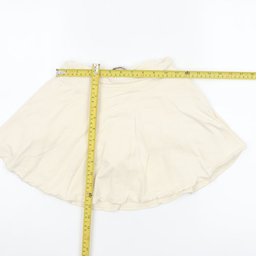 Oh Polly Women's White Size 8 Skater Mini Skirt Stretch Modal