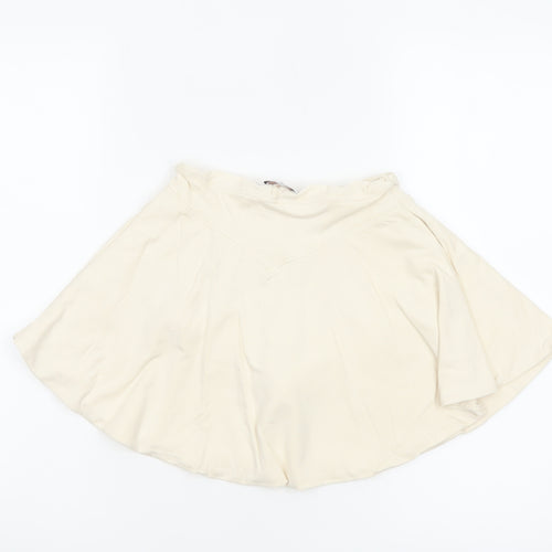 Oh Polly Women's White Size 8 Skater Mini Skirt Stretch Modal