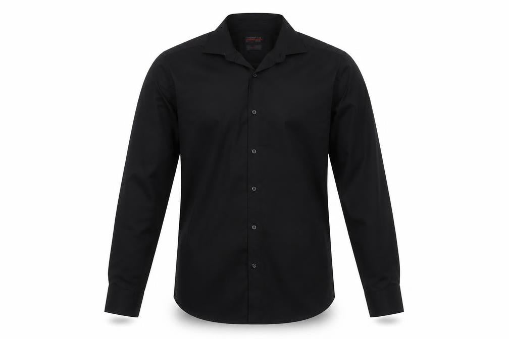 Red Herring Men's Black Slim Fit Long Sleeve Shirt 15in
