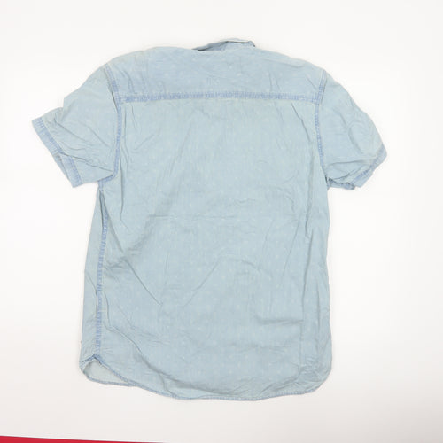 Firetrap Men's Blue Short Sleeve Denim Shirt Size M Casual