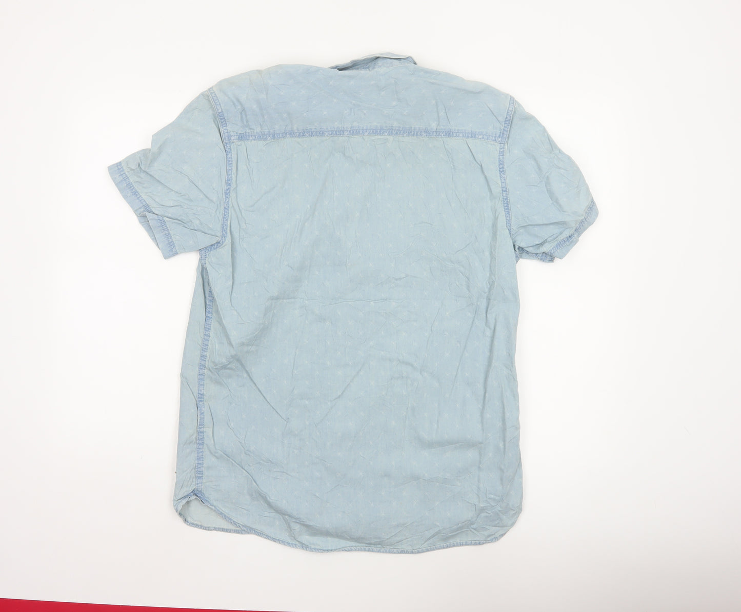 Firetrap Men's Blue Short Sleeve Denim Shirt Size M Casual