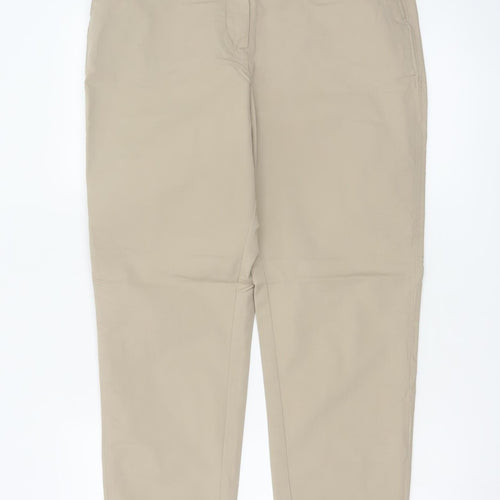 Marks and Spencer Womens Beige Chino Trousers Size 12 Regular Fit