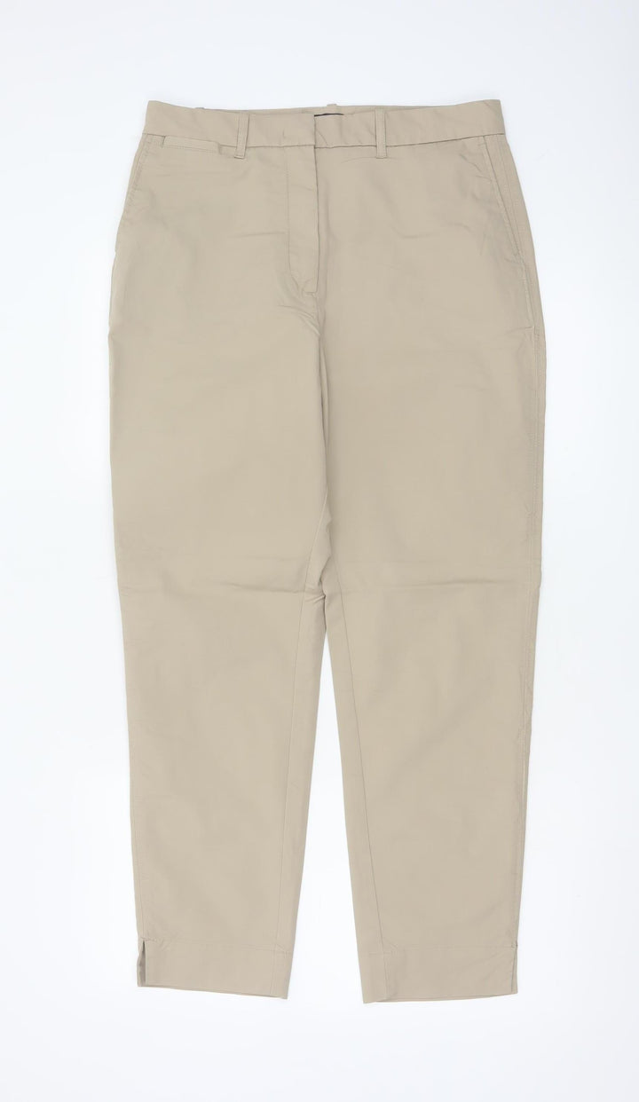 Marks and Spencer Womens Beige Chino Trousers Size 12 Regular Fit