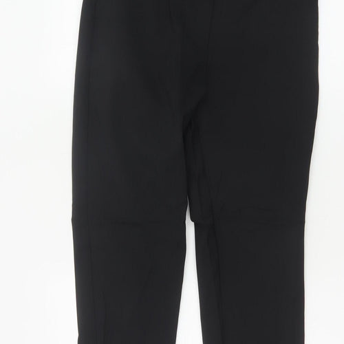 Marks and Spencer Women Black Size 12 Short Stretch Cotton Trousers