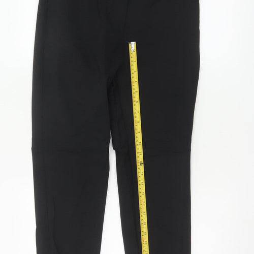 Marks and Spencer Women Black Size 12 Short Stretch Cotton Trousers