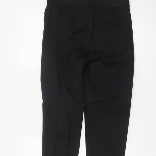 Marks and Spencer Women Black Size 12 Short Stretch Cotton Trousers