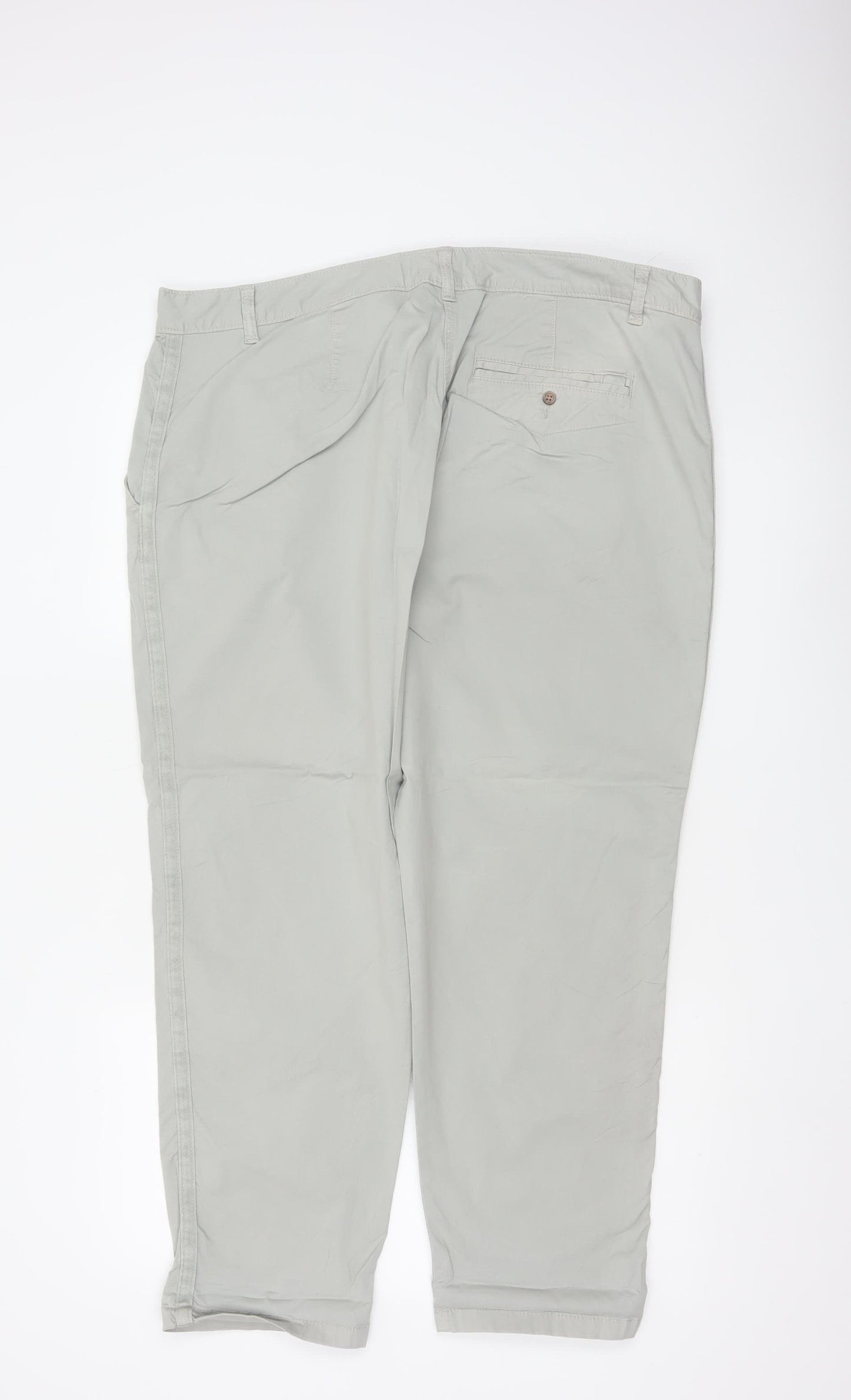 Marks and Spencer Women’s Grey Chino Trousers Size 18 Cotton Blend Casual
