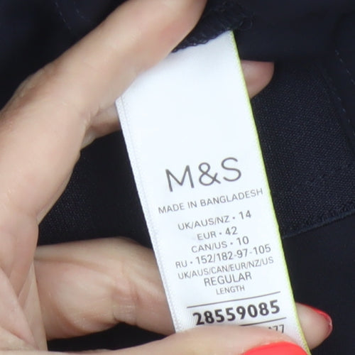 Marks and Spencer Women’s Black Stretch Regular Trousers Size 14