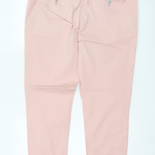 Up2Fashion Womens Pink Chino Trousers Size 16 Cotton Elastane Blend