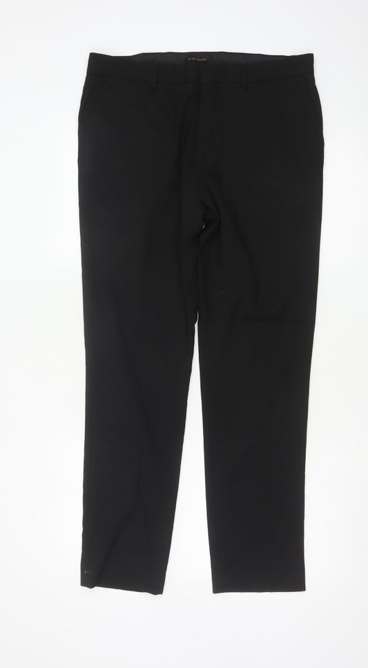 River Island Men's Black Slim Fit Chino Trousers 34W 32L