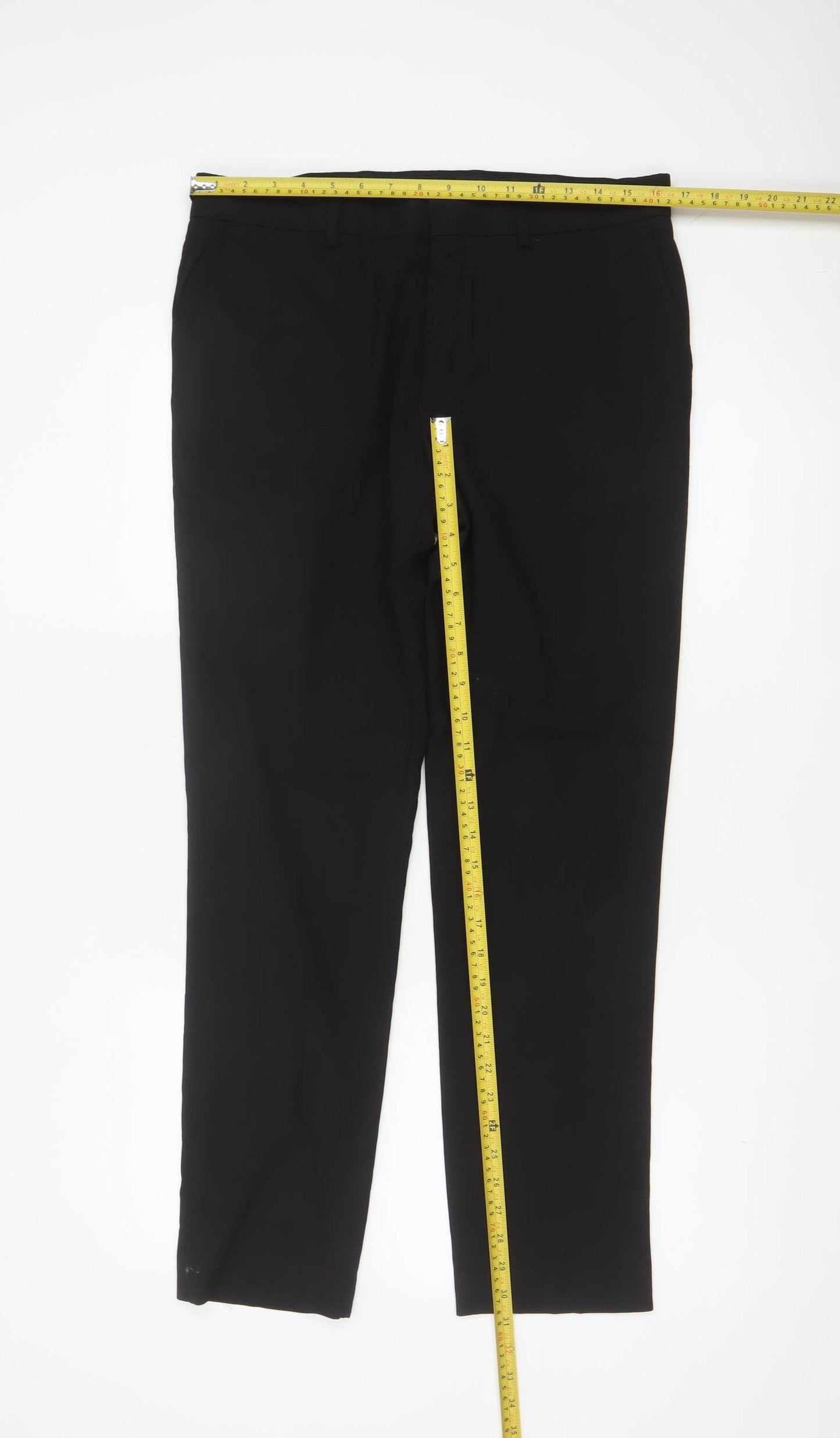 River Island Men's Black Slim Fit Chino Trousers 34W 32L