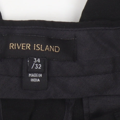 River Island Men's Black Slim Fit Chino Trousers 34W 32L