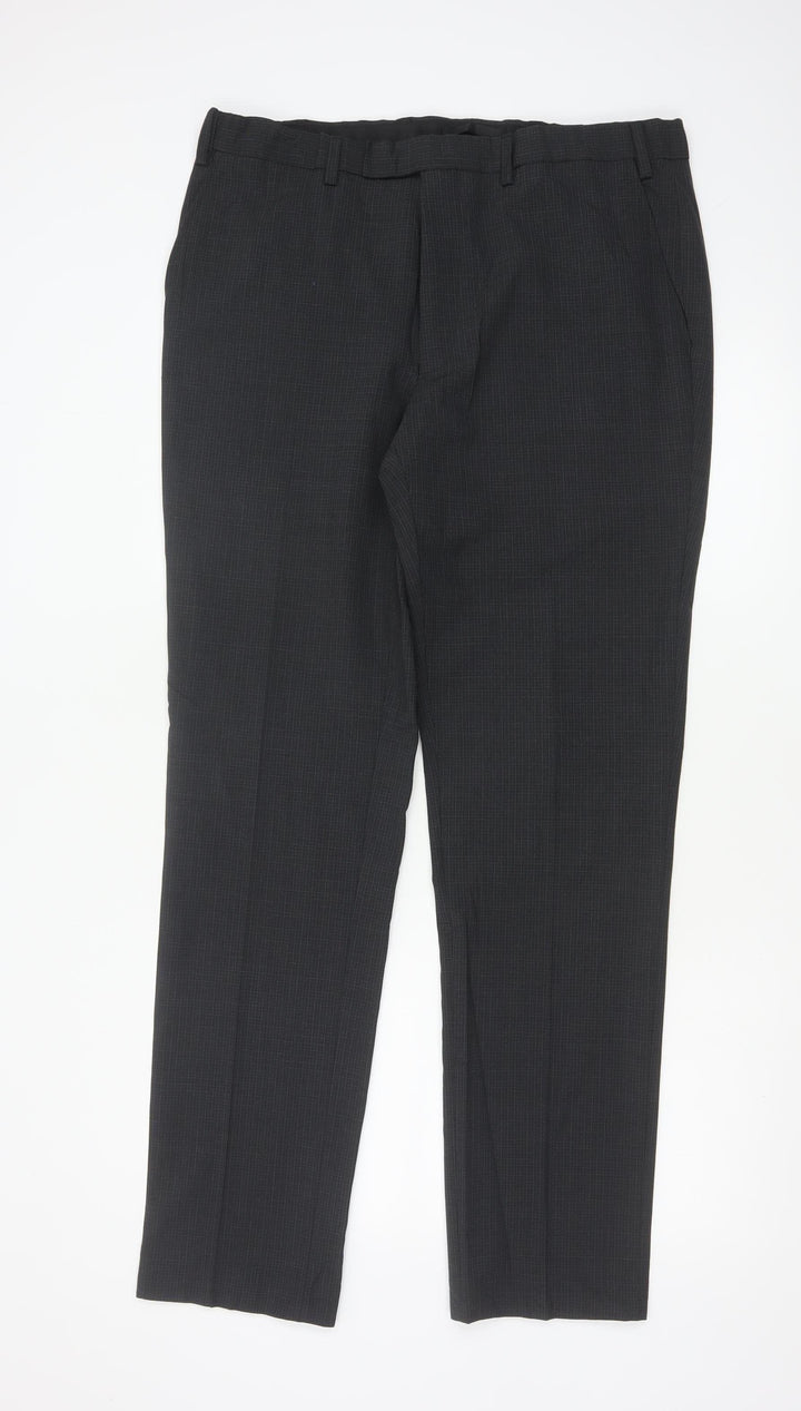 Marks and Spencer Men's Black Slim Fit Dress Trousers 36x33